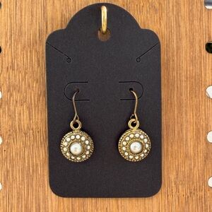 Bronze Pearl Drop Earrings